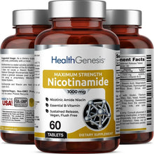 Load image into Gallery viewer, Health Genesis Nicotinamide 1000 mg Extra Strenght 60 Tablets