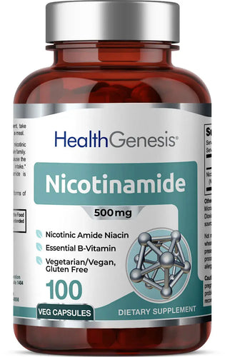 Health Genesis Nicotinamide 500 mg 100 Vegetarian Capsules