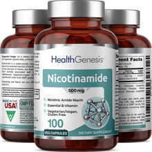 Load image into Gallery viewer, Health Genesis Nicotinamide 500 mg 100 Vegetarian Capsules