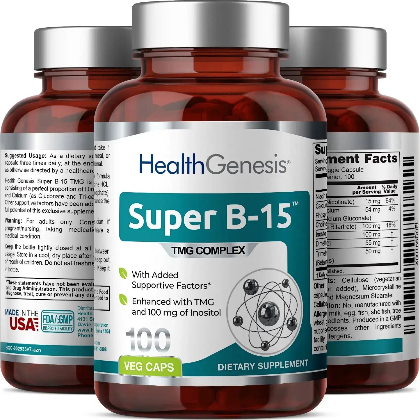 Health Genesis Super B-15 Complex 100 Vegetarian Capsules