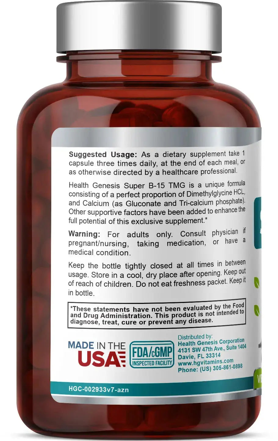 Health Genesis Super B-15 Complex 100 Vegetarian Capsules