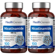 Load image into Gallery viewer, Nicotinamide 500 mg 100 Capsules - 2 Pack