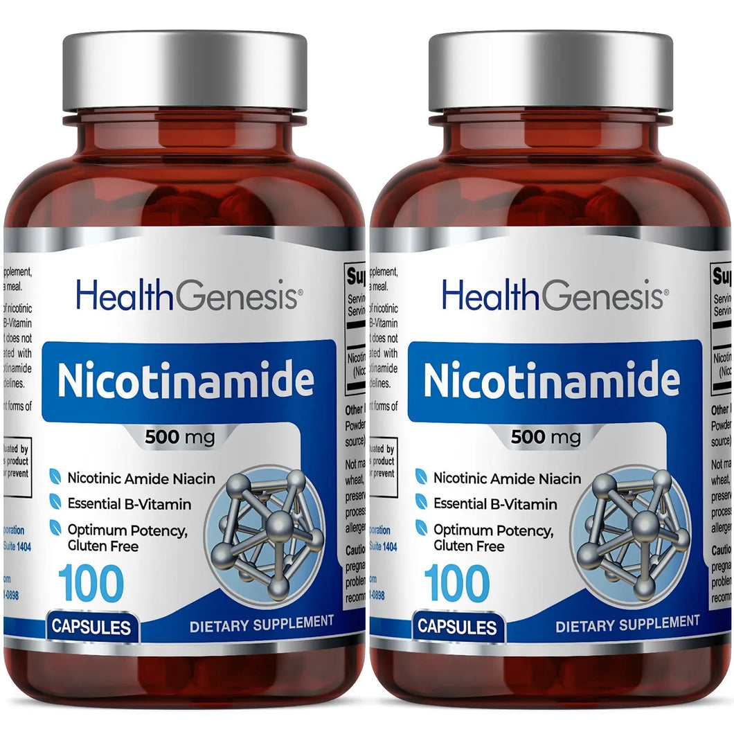 Nicotinamide 500 mg 100 Capsules - 2 Pack