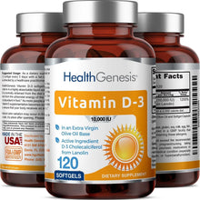 Load image into Gallery viewer, Vitamin D-3 10000 IU High-Potency 120 Softgels