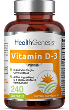 Load image into Gallery viewer, Vitamin D-3 2000 IU 240 Softgels