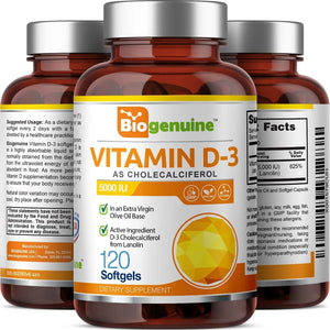 Vitamin D-3 5000 IU High-Potency 120 Softgels